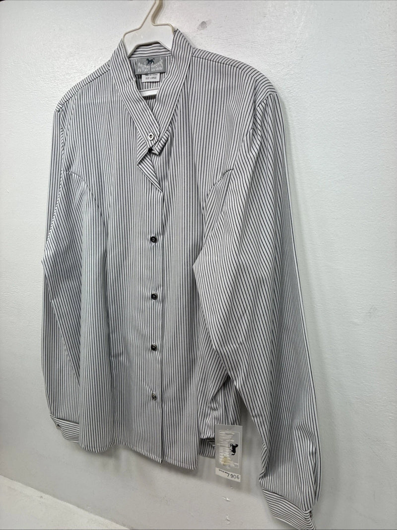 New Women’s Cowboy Threads Stripe Long Sleeve Bottom Up Large MM-22
