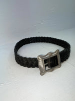 New Black Genuine Leather Braided 28” Belt NN-5