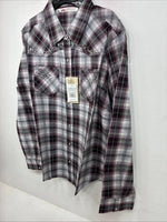 New Women’s Cumberland Purple Plaid Long Sleeve Pearl Snap 1XL GG-23