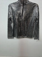 New Women’s 1849 Authentic Ranchwear Silver Long Sleeve Show Shirt Small WW-8