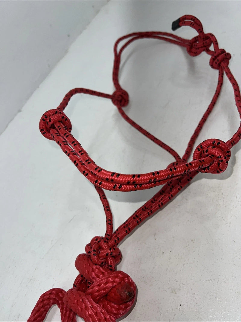 New Tough Red 1 Poly Rope Halter And 8” Lead Rope #50-1010 G-505