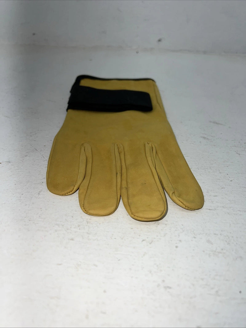 New Tough 1 Yellow Soft Cowhide Rodeo Bronc Glove Large #58-5900 FF-1
