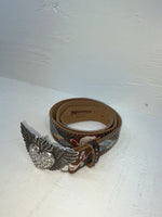 New Brown Genuine Leather Nocona Bird Stitching L Belt #N3422602