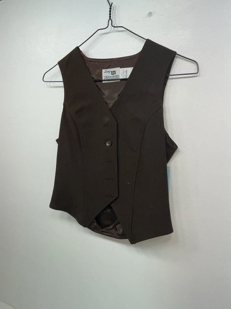 New Women’s Brown Dickson Jenkins Cut Off Button Up Vest #7953 3B-62
