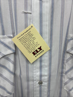 New Men’s ELY Cattleman White Stripe Short Sleeve Pearl Snap XL J-35