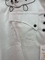 New Women’s Rockmount White Designed Short Sleeve Pearl Snap Size 32 LL-75