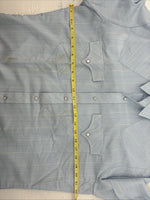 New Men’s ELY Cattleman Blue Stripe Long Sleeve Pearl Snap 16 X 34 Large V-113