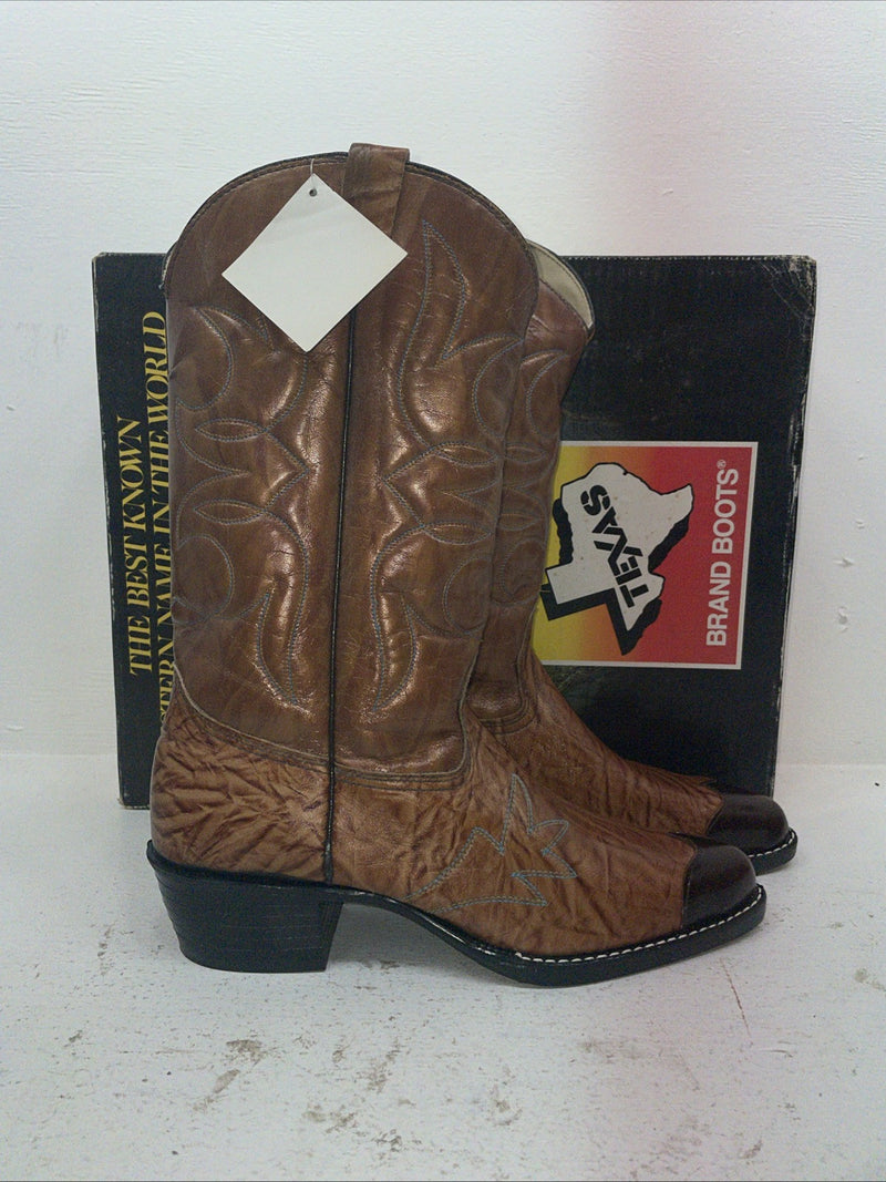 New Men’s Brown Texas Brand Cowboy Boots. 1081 10.5 10 1/2 D. 8-22