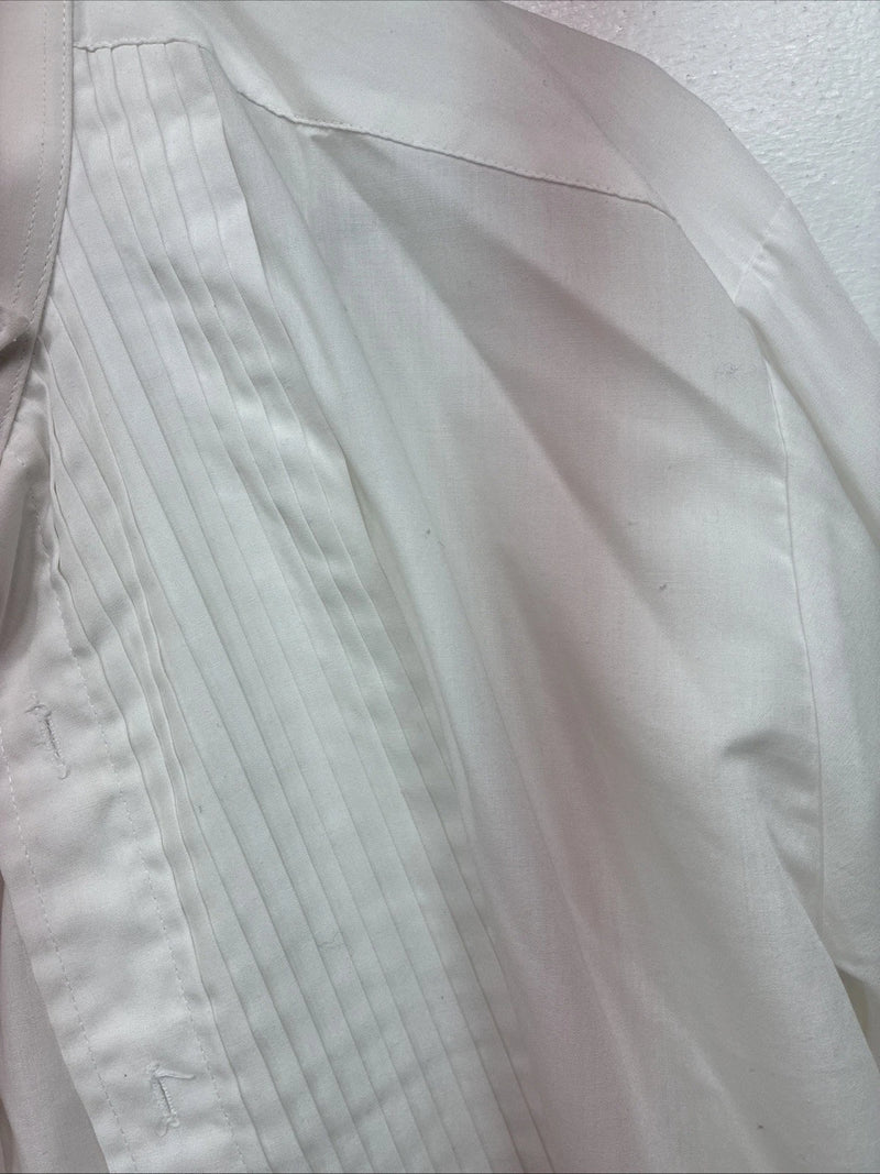 New Broadway TuxMakers White Long Sleeve Button Up English Shirt Large TT-42