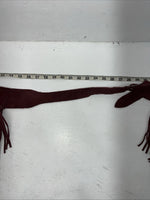 New Burgundy Congress Leather Show Chaps With Fringe Adjustable Waist 42” L N-41