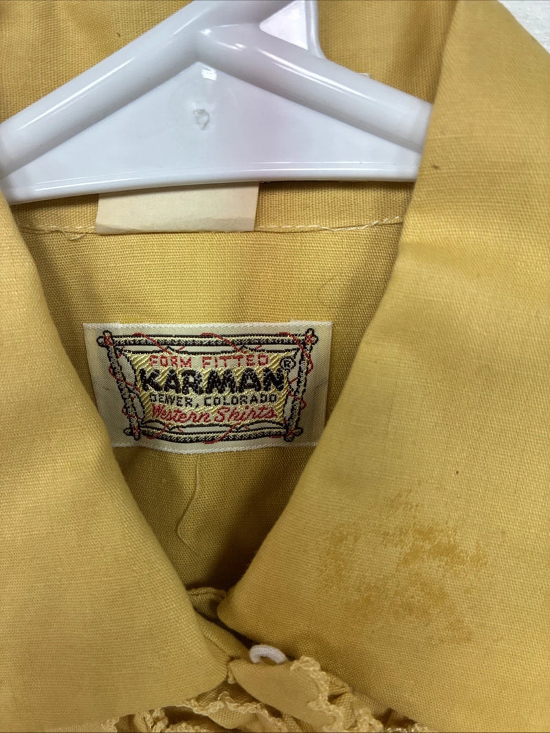 New Kids Karman Yellow Designed Long Sleeve Pearl Snap Size 10 YY-56