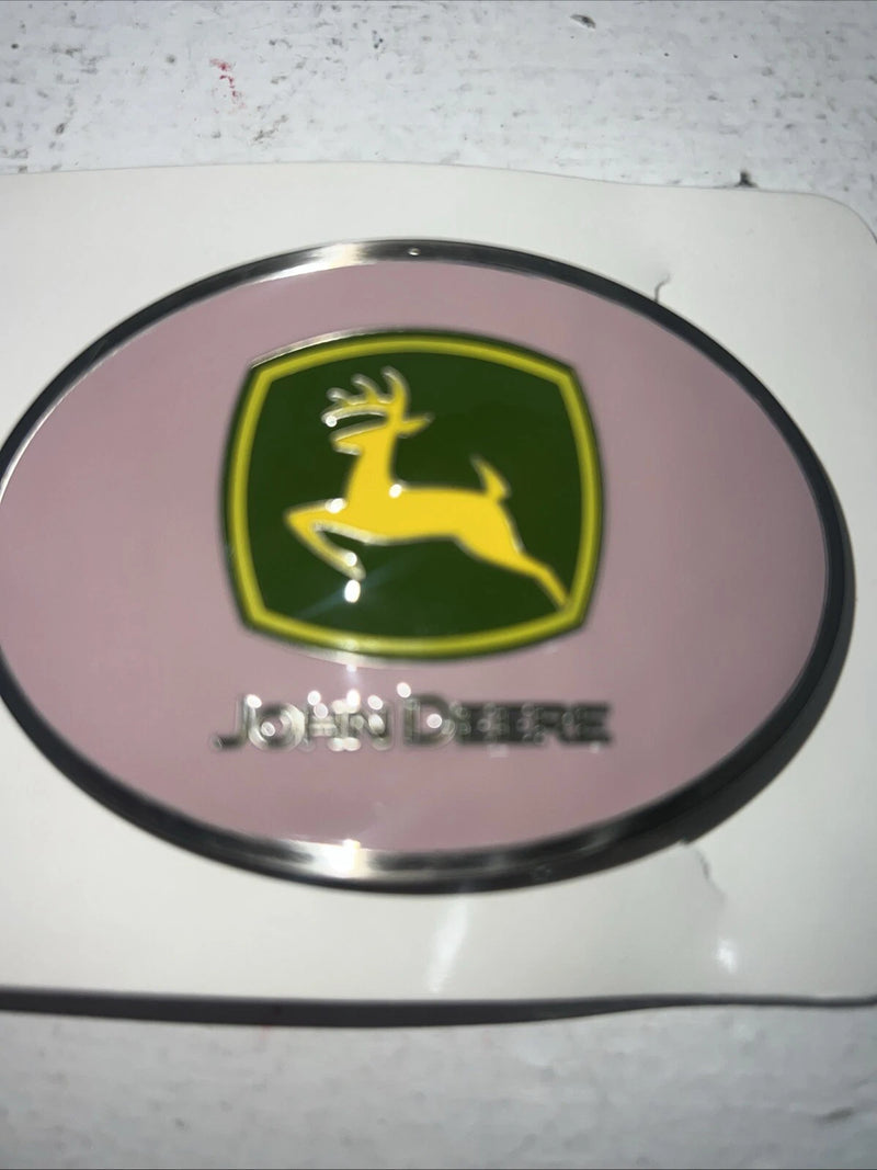 New Women’s John Deere Oval Pink Belt Buckle. JDM610 A-118