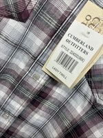 New Women’s Cumberland Purple Plaid Long Sleeve Pearl Snap 2XL KK-78