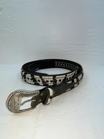 New Black Genuine Leather Nocona Zebra Print Bling 44” Belt #N2440501 JJ-81