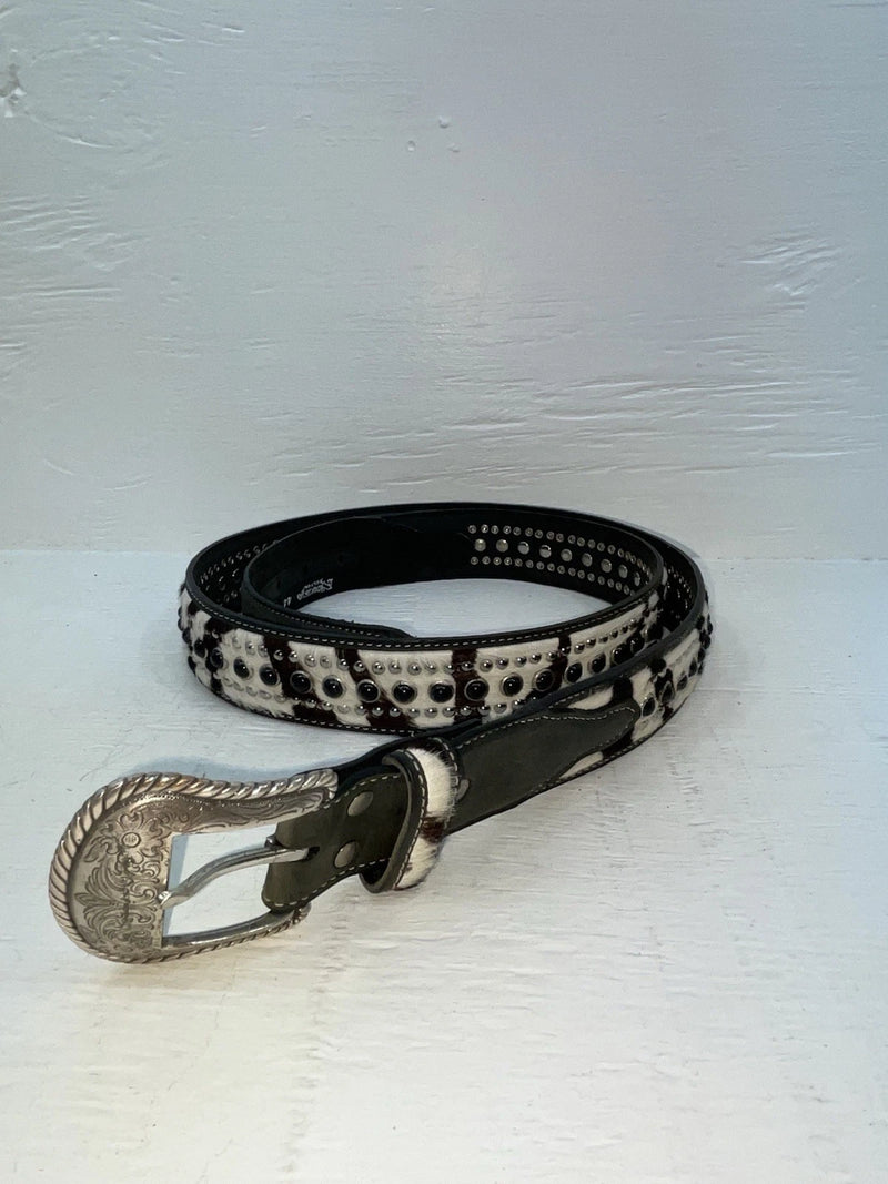 New Black Genuine Leather Nocona Zebra Print Bling 44” Belt #N2440501 JJ-81