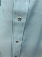 New Men’s Panhandle Slim Blue Simple Long Sleeve Pearl Snap 17 Large M-68