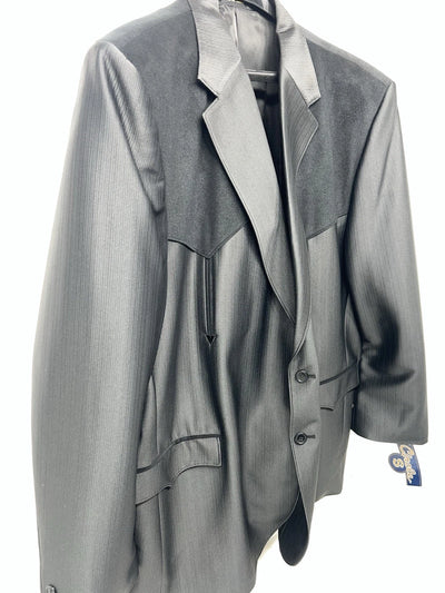 New Men’s Circle S Black Suit Jacket 56L #24244 BB-602