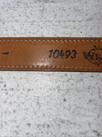 New Navy Genuine Leather Gold Pendant 34” Belt #10493 Z-18