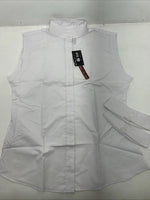 New Women’s White Tough1 Sleeveless English Riding Shirt Under Arm Vent. 42 G-23