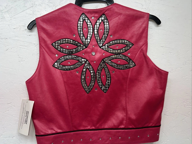 New Women’s 1849 Authentic Ranchwear Pink Western Show Vest Small H-601