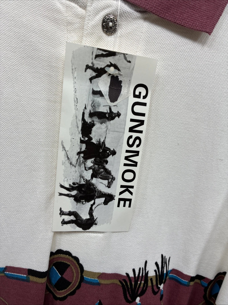 New Men’s GunSmoke White Red Short Sleeve Polo XL E-58