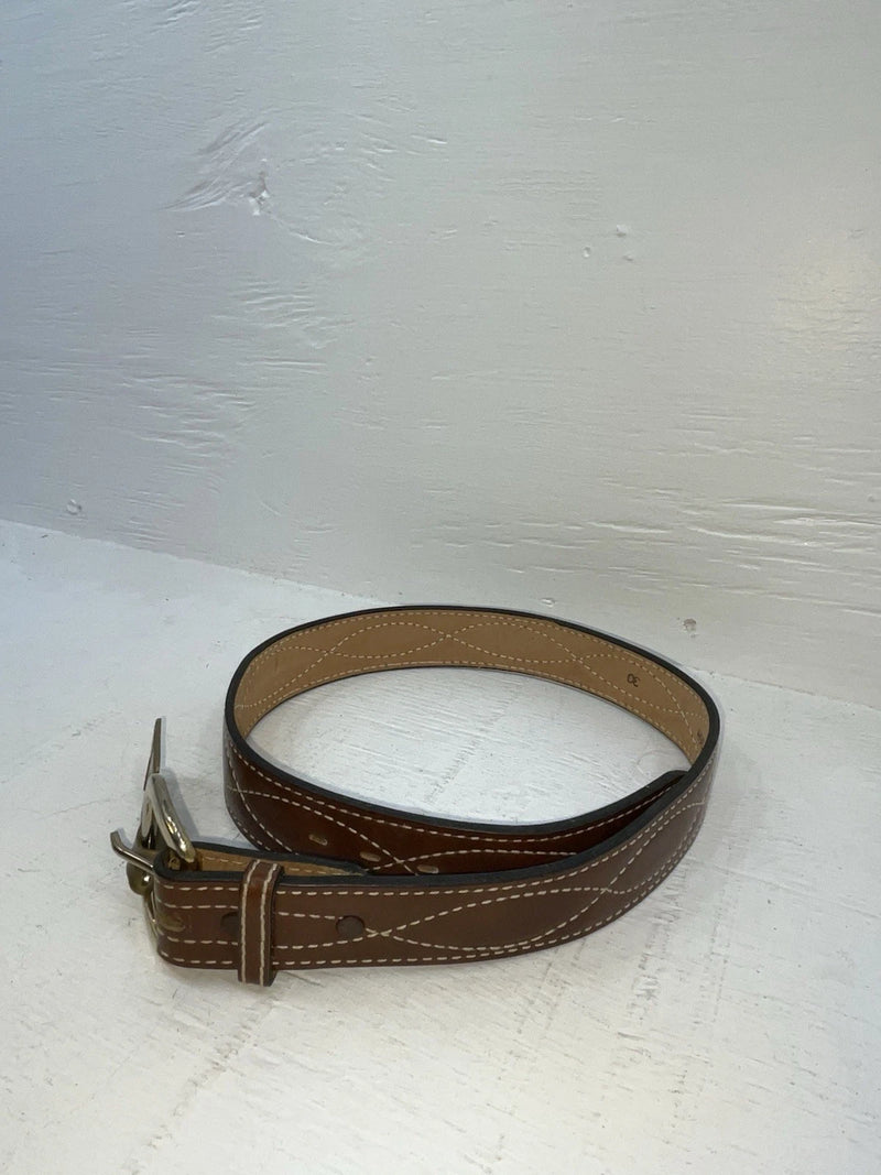 New Brown Genuine Leather Tex Tan Stitched 30” Belt #736H NN-8
