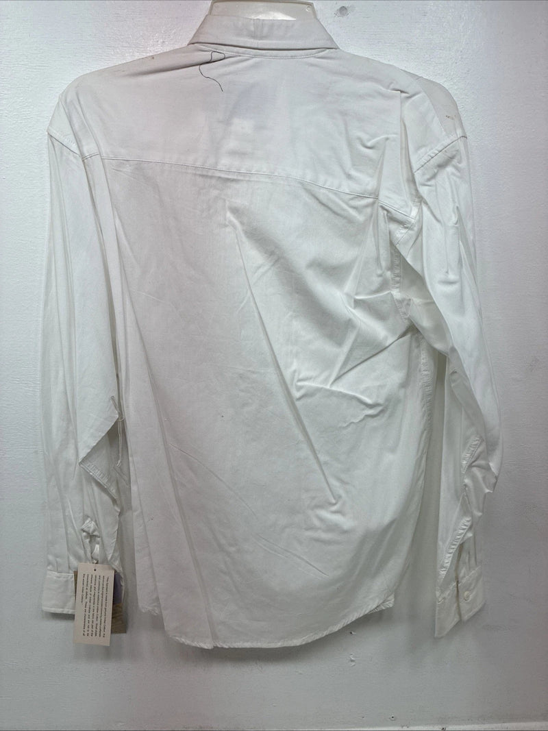 New Women’s Wrangler White Design Long Sleeve Button Up Medium MM-59