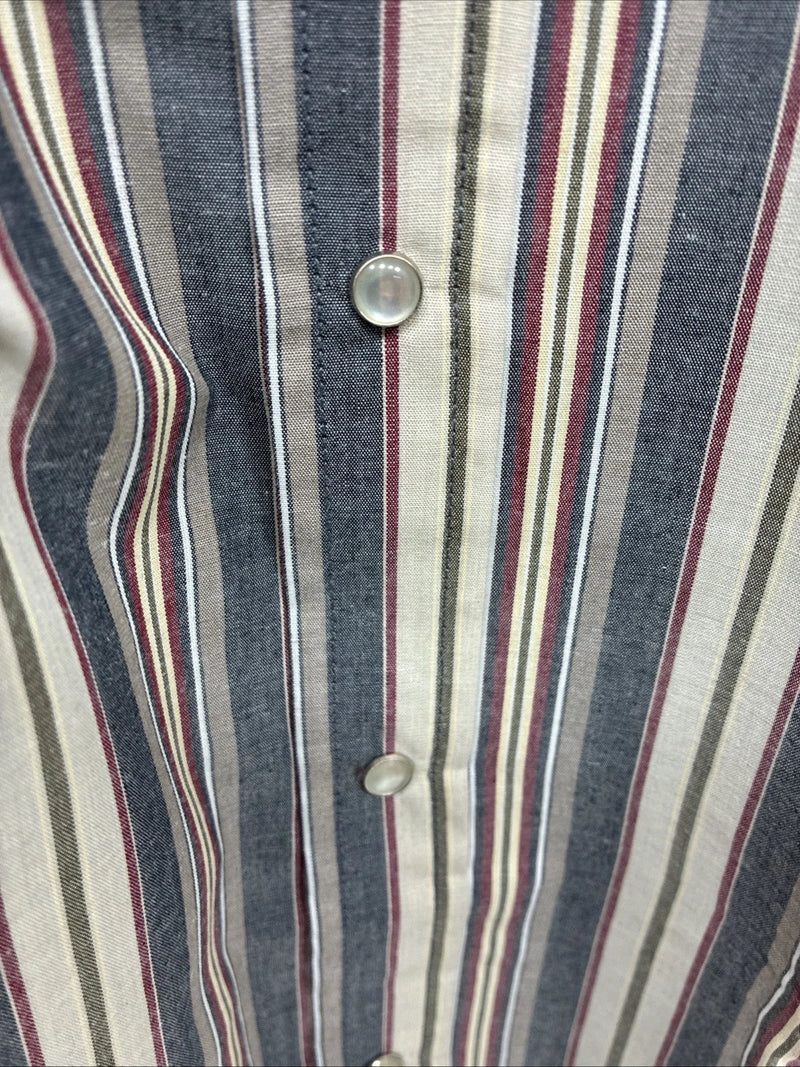 New Men’s ELY Cattleman Multiple Color Strip Short Sleeve Pearl Snap XL J-36