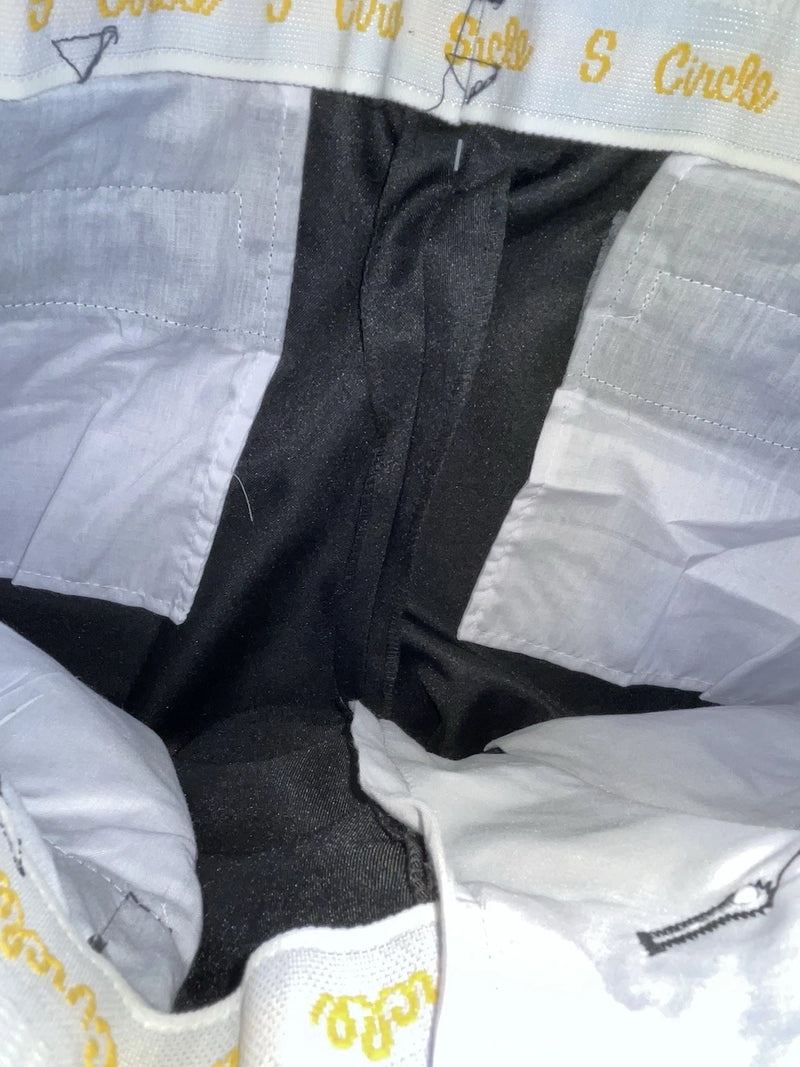 New Vintage Black Circle S Polyester Pants #CP4793 OO-99