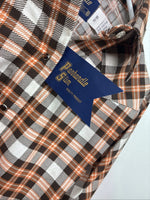 New Women’s Panhandle Slim Orange Plaid Long Sleeve Pearl Snap 10 X 32 LL-34