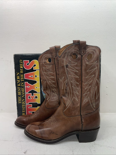 New Men’s Brown Texas Brand Cowboy Boots. 7811 10 D. 6-45
