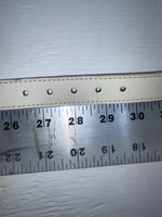 New White Genuine Leather Wrangler Silver Pendent 28” Belt #4641 JJ-38