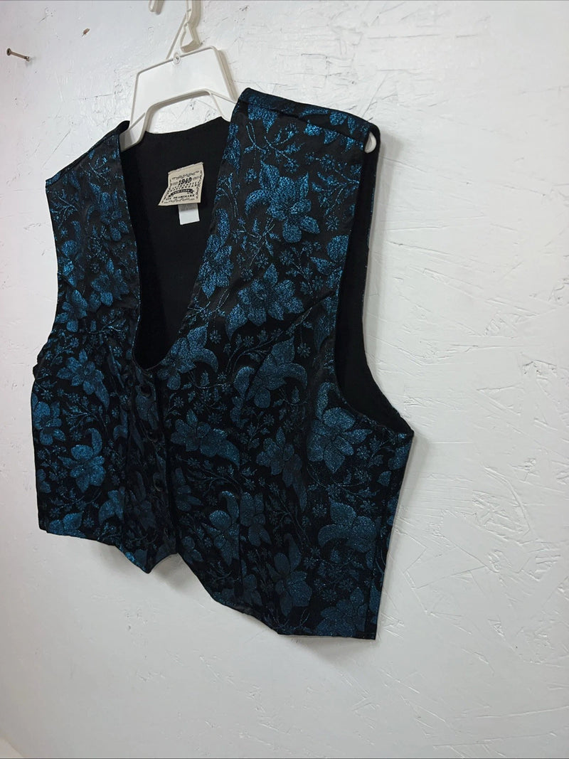 New Women’s 1849 Authentic Ranchwear Blue Western Show Vest XXL #3165 UU-24