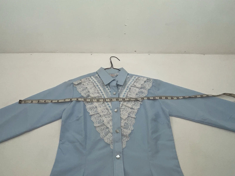 New Women’s Blue H Bar C Long Sleeve Button Up Shirt 3B-97