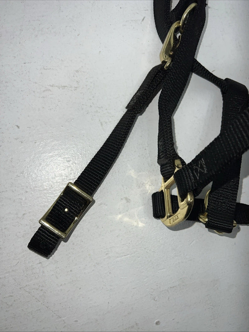 New Fabtron Black Nylon Halter/Bridle Trail Combo With Split Reins #NP54-5 W-43