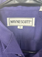 New WAYNE SCOTT Purple Long Sleeve Button Up English Shirt Medium TT-37