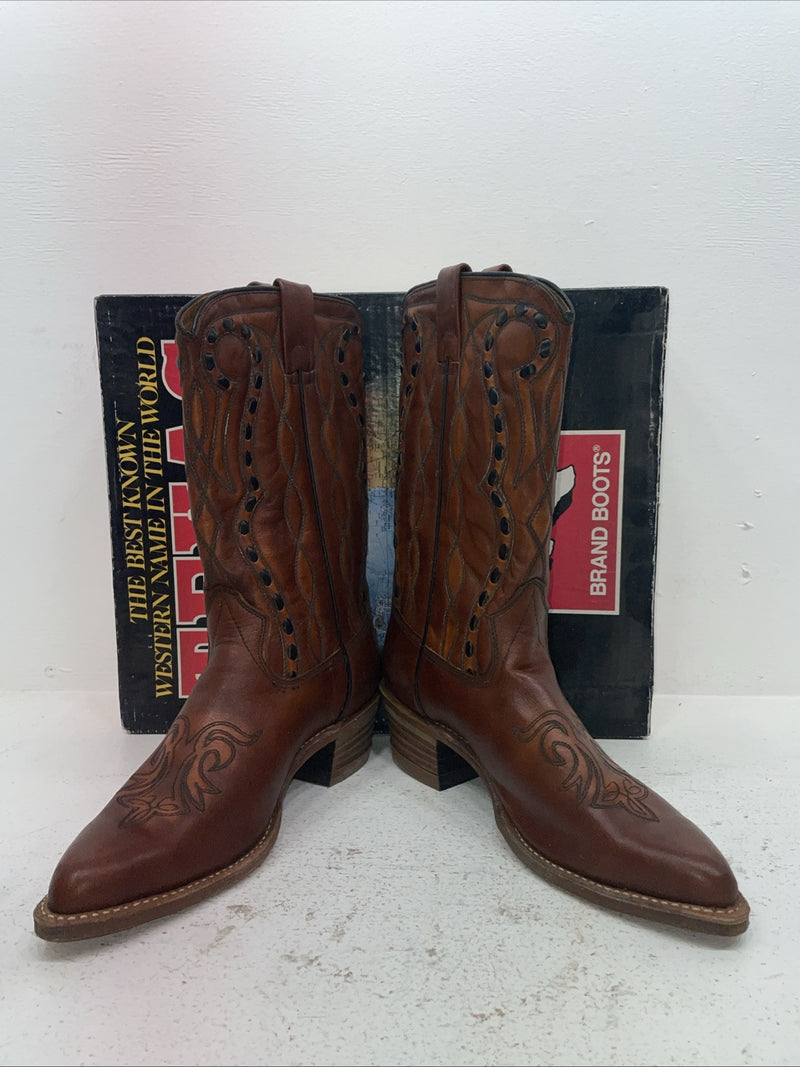 New Men’s Brown Texas Brand Cowboy Boots. M 80 10.5 10 1/2 D. 7-111