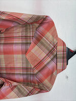 New Girls Cumberland Pink Plaid Long Sleeve Pearl Snap Small MM-13