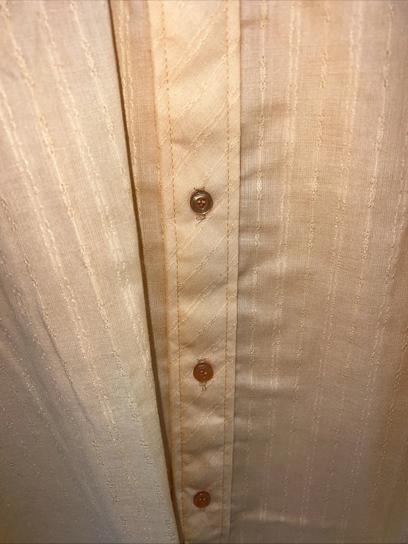 New Men’s Orange Permanent Press Short Sleeve Button Up Shirt. 15.5 M S-16