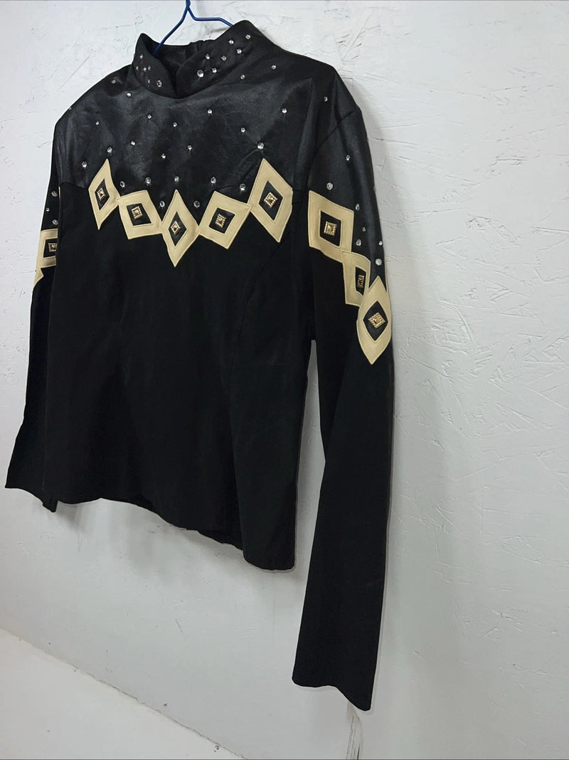 New Women’s Black 1849 Authentic Ranchwear Western Show Shirt XL #3752 UU-33