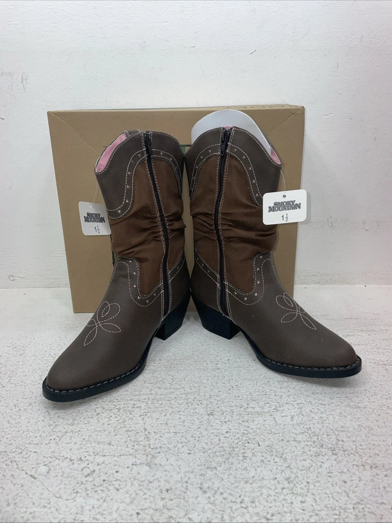 New Kids Brown Smoky Mountain Cowboy Boots. 1122 C 1.5 1 1/2. 23-122