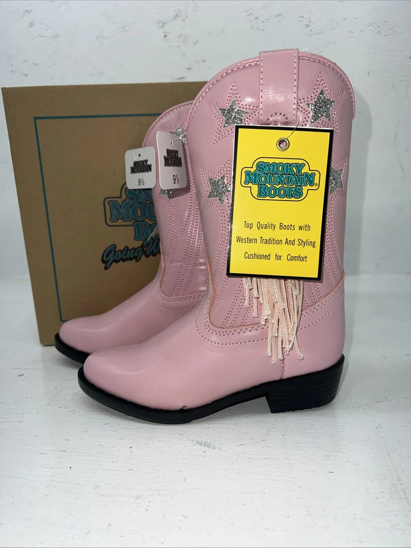 New Children’s Pink Smokey Mountain Cowboy Boots. 1058jc. 9.5 9 1/2 24-19