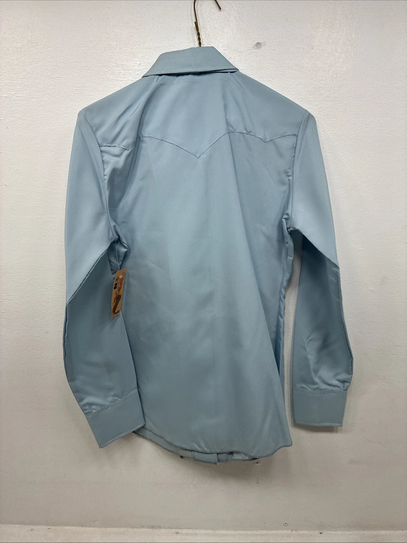 New Women’s Dickson Jenkins Blue Long Sleeve Pearl Snap Size 34 MM-101
