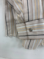 New Women’s Ranch Tan Stripe Long Sleeve Pearl Snap Size 34 MM-4