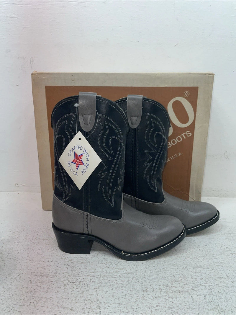 New Kids Gray Bronco Cowboy Boots. C 1892 13.5 13 1/2 D. 23-80