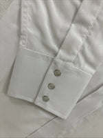New Men’s White Horse White Simple Long Sleeve Pearl Snap Medium K-42