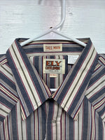 New Men’s ELY Cattleman Multicolor Stripe Short Sleeve Pearl Snap XLT R-67