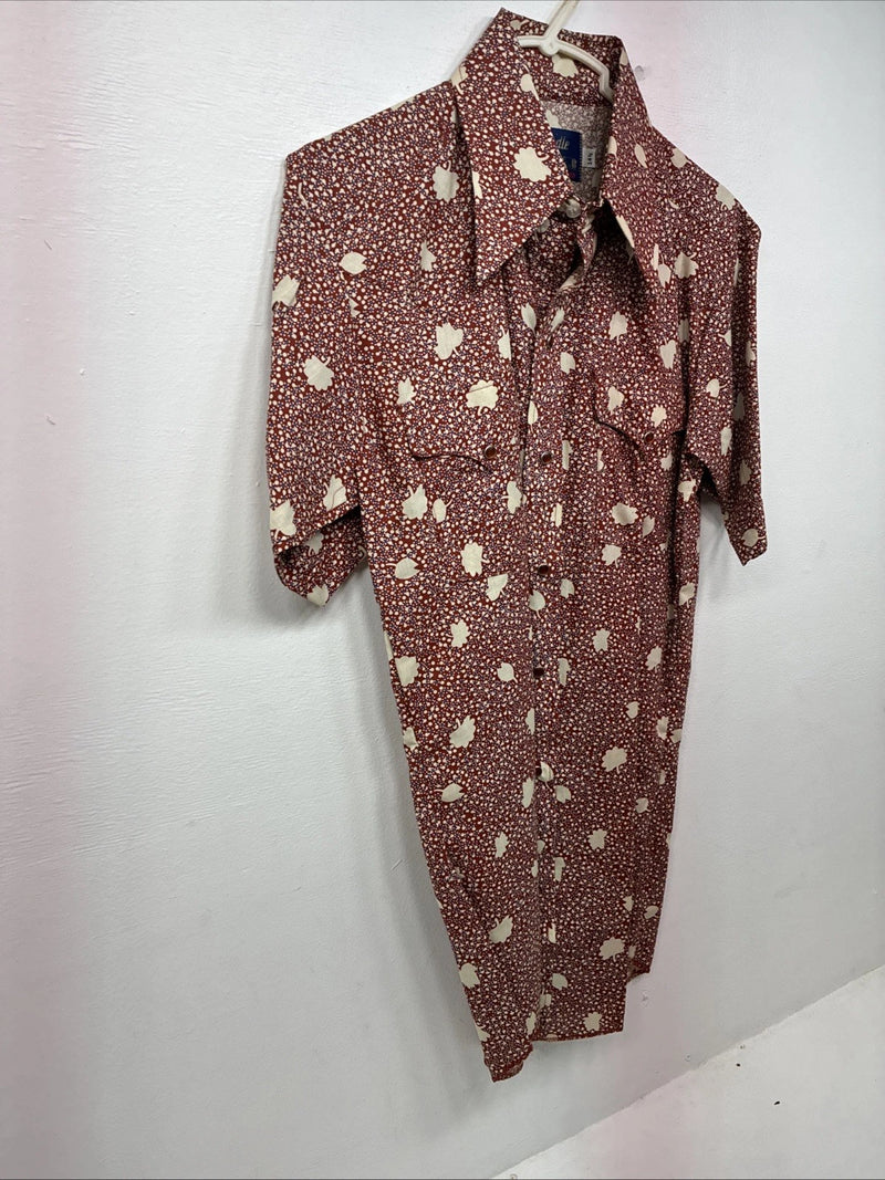 New Women’s Panhandle Slim Floral Long Sleeve Pearl snap Size 14.5 MM-1