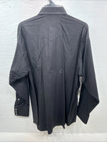New Men’s Panhandle Slim Black Western Long Sleeve Pearl Snap Large 16.5 AA-4