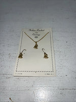 New Womens Fashion Pendant Gold Earrings And Chain Necklace. 63 B-4